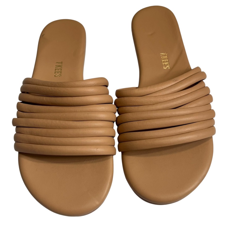 TKEES Caro Sandals Women's 8 Pout Nude Slide Leather Resort Minimalist Beach